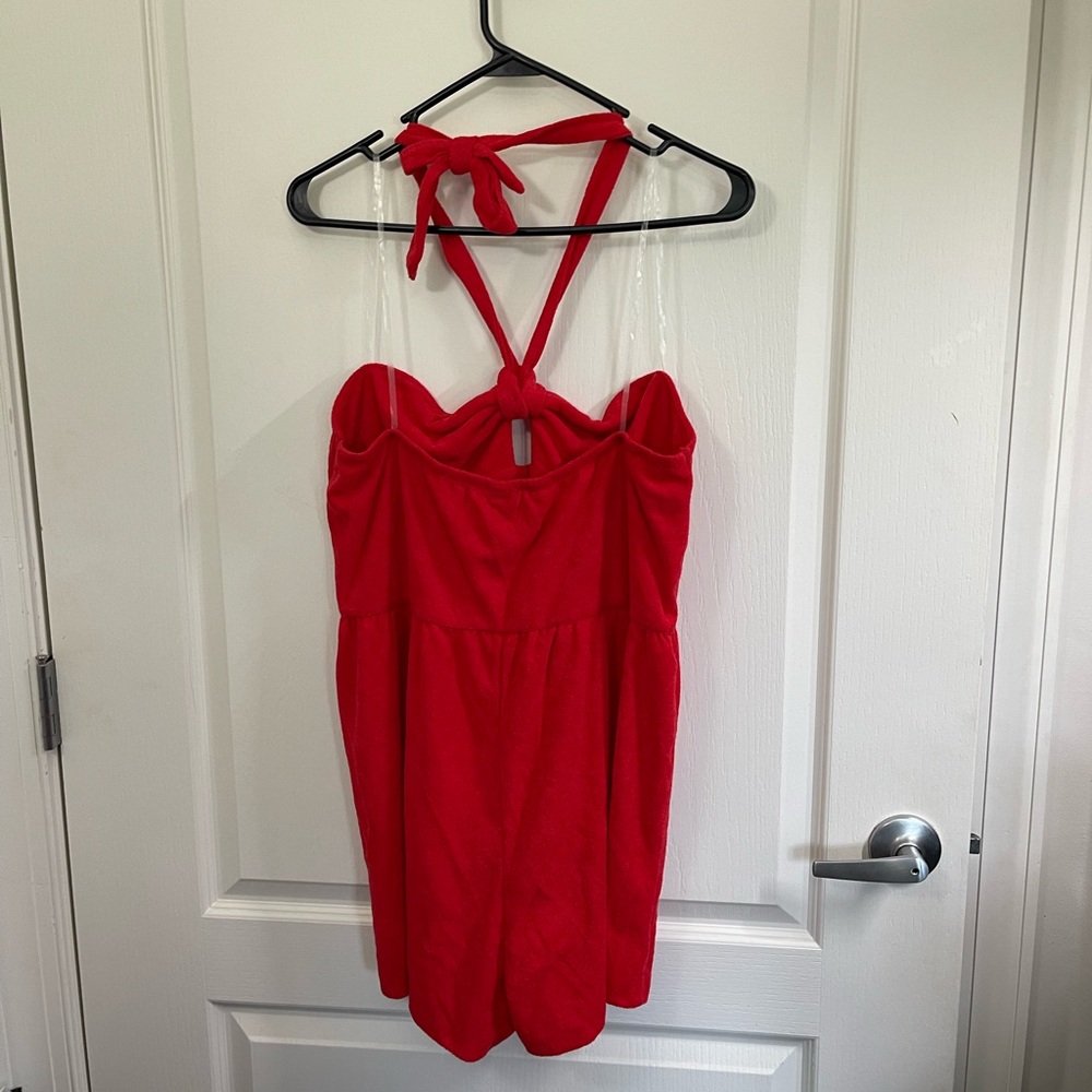 NWT Wild Fable terry cloth romper / swim cover in Red. No holes, stains or odors - Picture 2 of 8